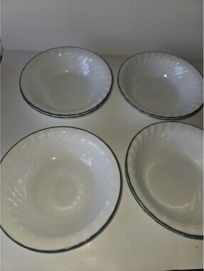 6 Corelle Callaway Ivy Green Swirl 7.25"D Cereal Soup Bowls SE2